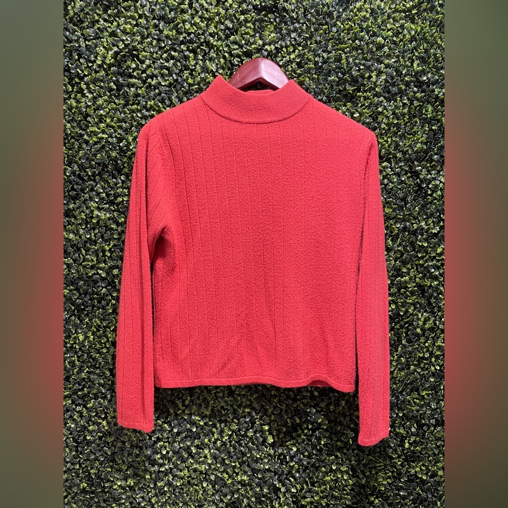 Croft & Barrow Coral Ribbed Turtleneck Sweater small